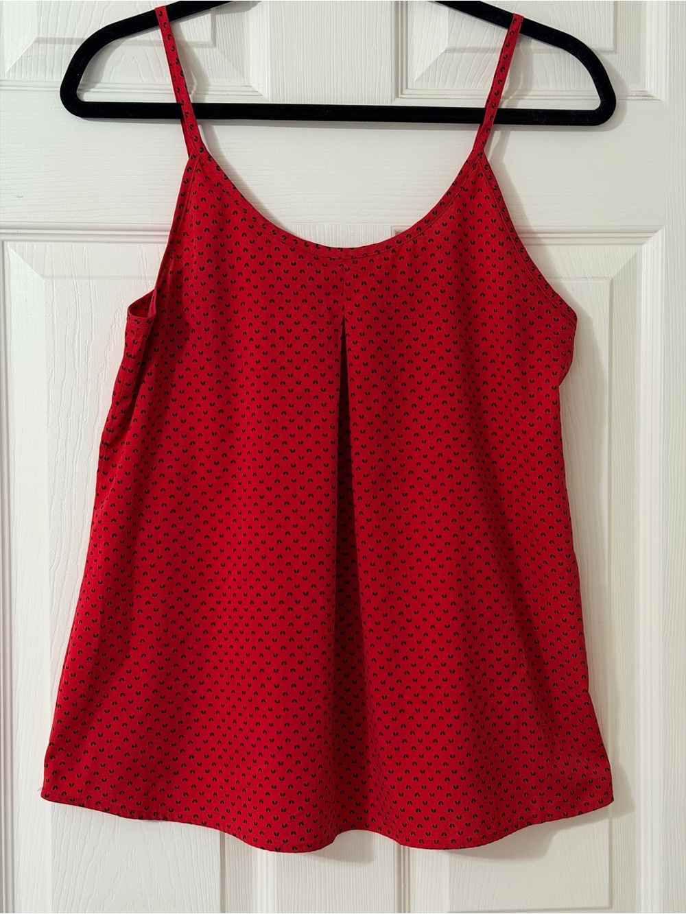 Women's Red Spaghetti-Strap Camisole with Micro Dot Detail